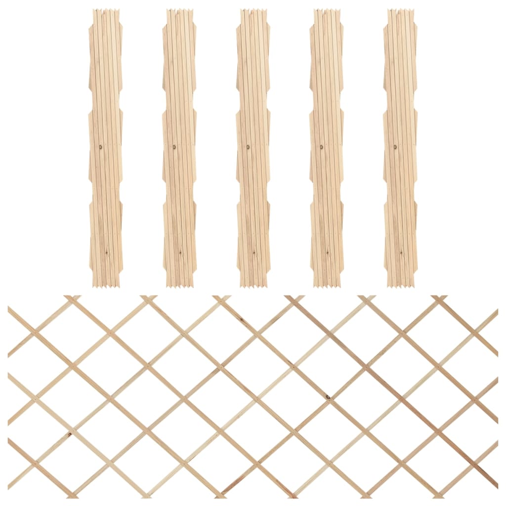 Trellis Fences 5 pcs Solid Firwood 180x80 cm - Unbeatable Bargains