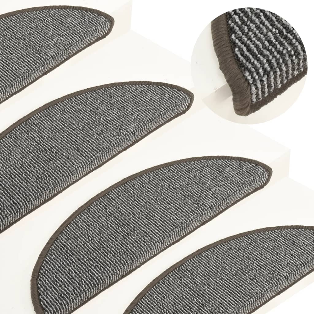 Carpet Stair Treads 15 Pcs Grey 56x17x3cm - Decor Base