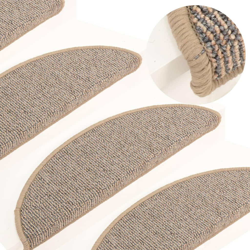 Carpet Stair Treads 15 Pcs Brown 56x17x3cm - Merkel Designers