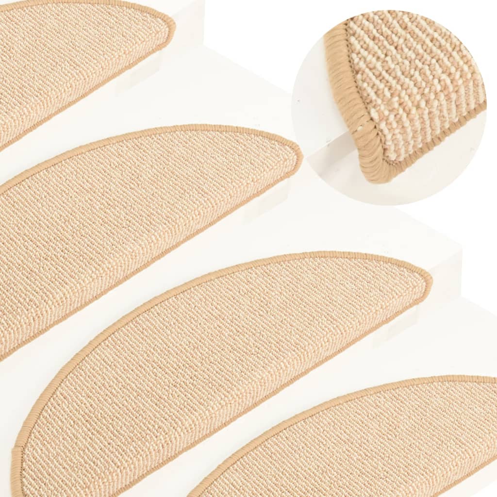 Carpet Stair Treads 15 Pcs Cream 56x17x3cm - Merkel Designers