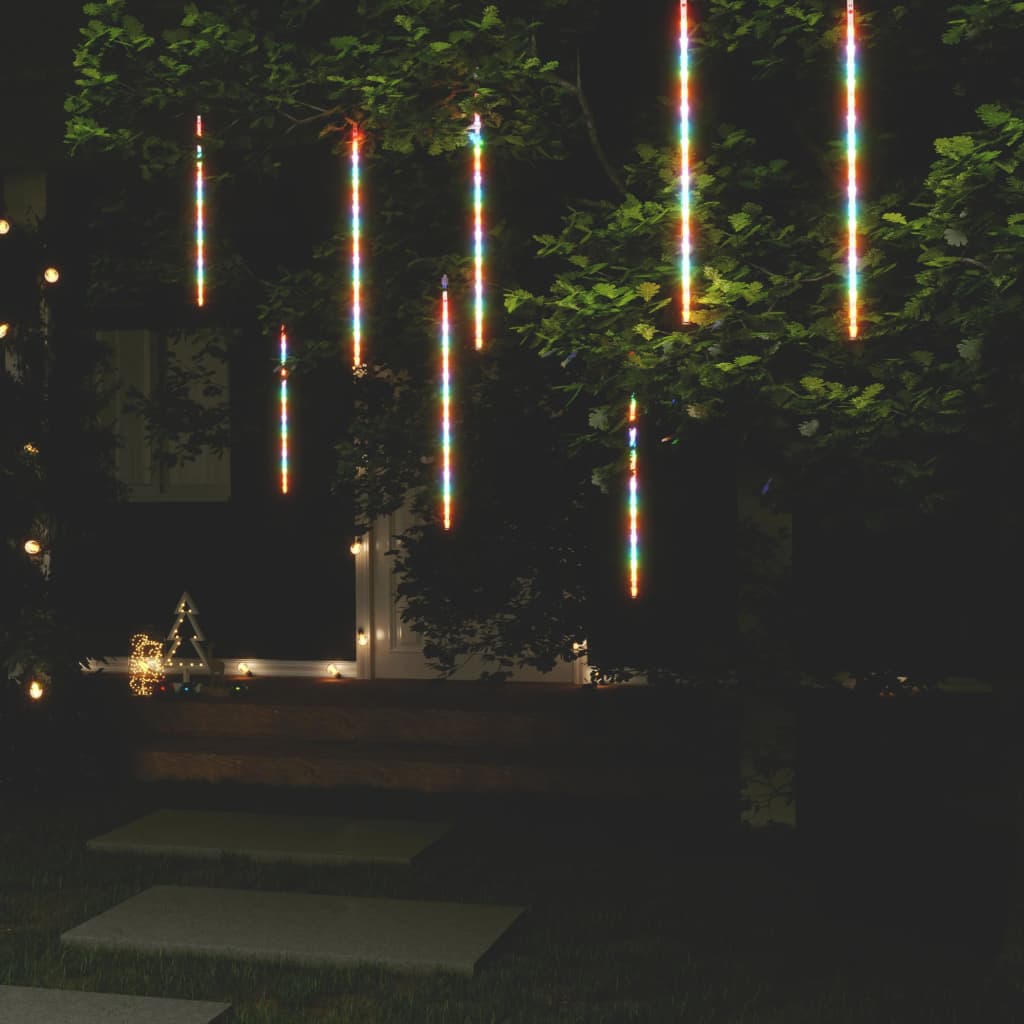 Meteor Lights 8 Pcs 50cm Colourful 288 LEDs Indoor Outdoor - Design Hut