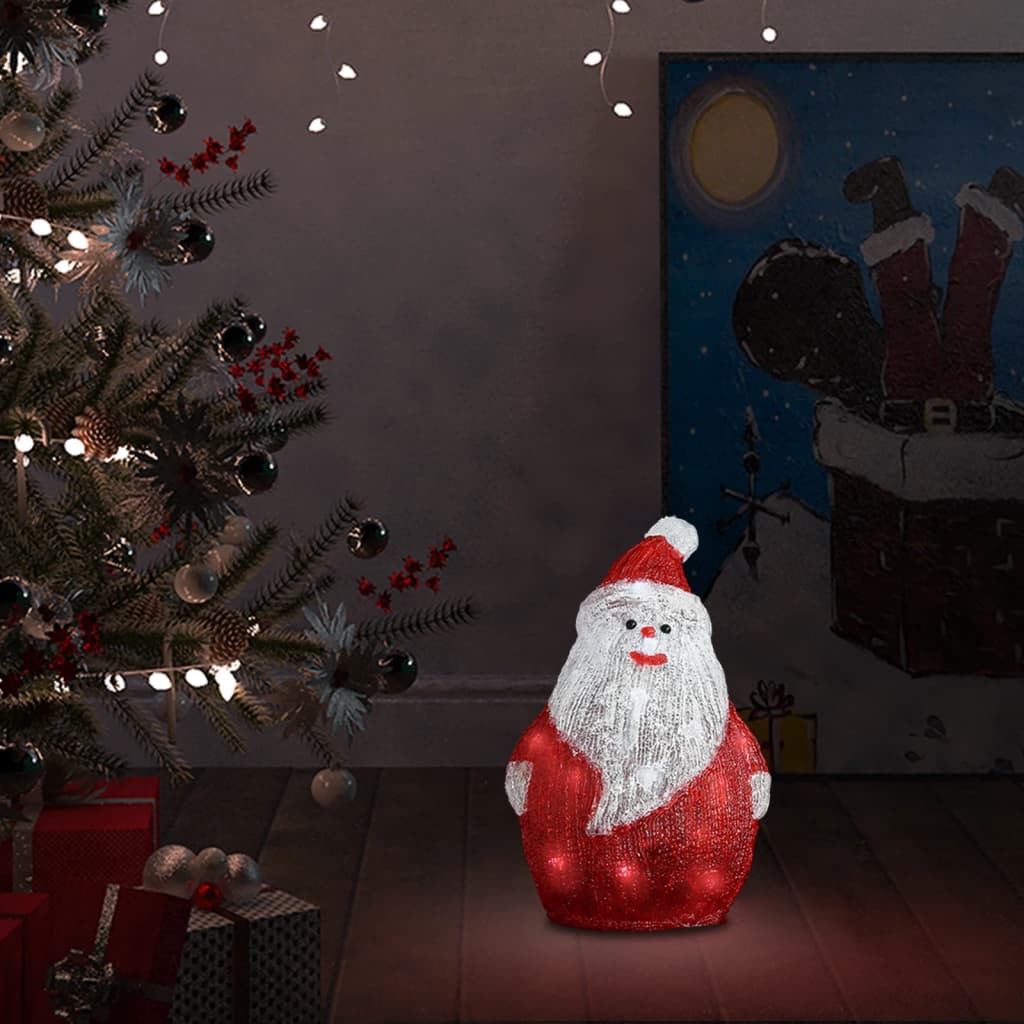 Chena LED Christmas Acrylic Santa Figure Indoor and Outdoor 28cm - Sid & Sam