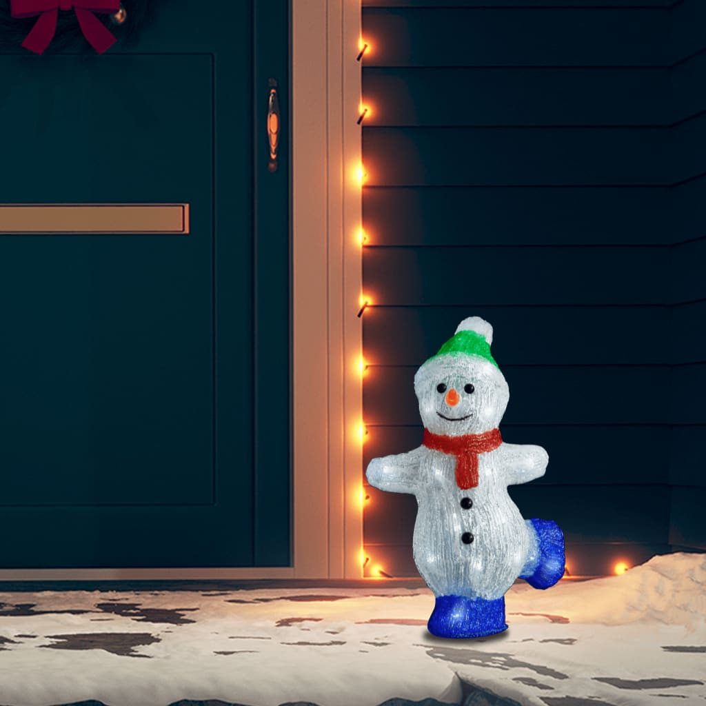 Chena LED Christmas Acrylic Snowman Figure Indoor and Outdoor 30cm - Sid & Sam
