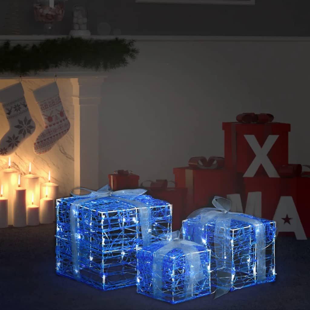 Chena Decorative Acrylic Gift Boxes 3 pcs Cold White - Sid & Sam