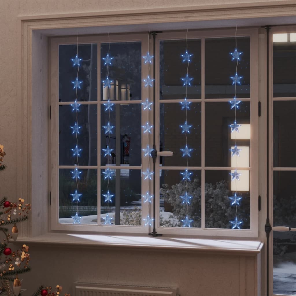 LED Star Curtain Fairy Lights 200 LED Blue 8 Function - Merlin Deals