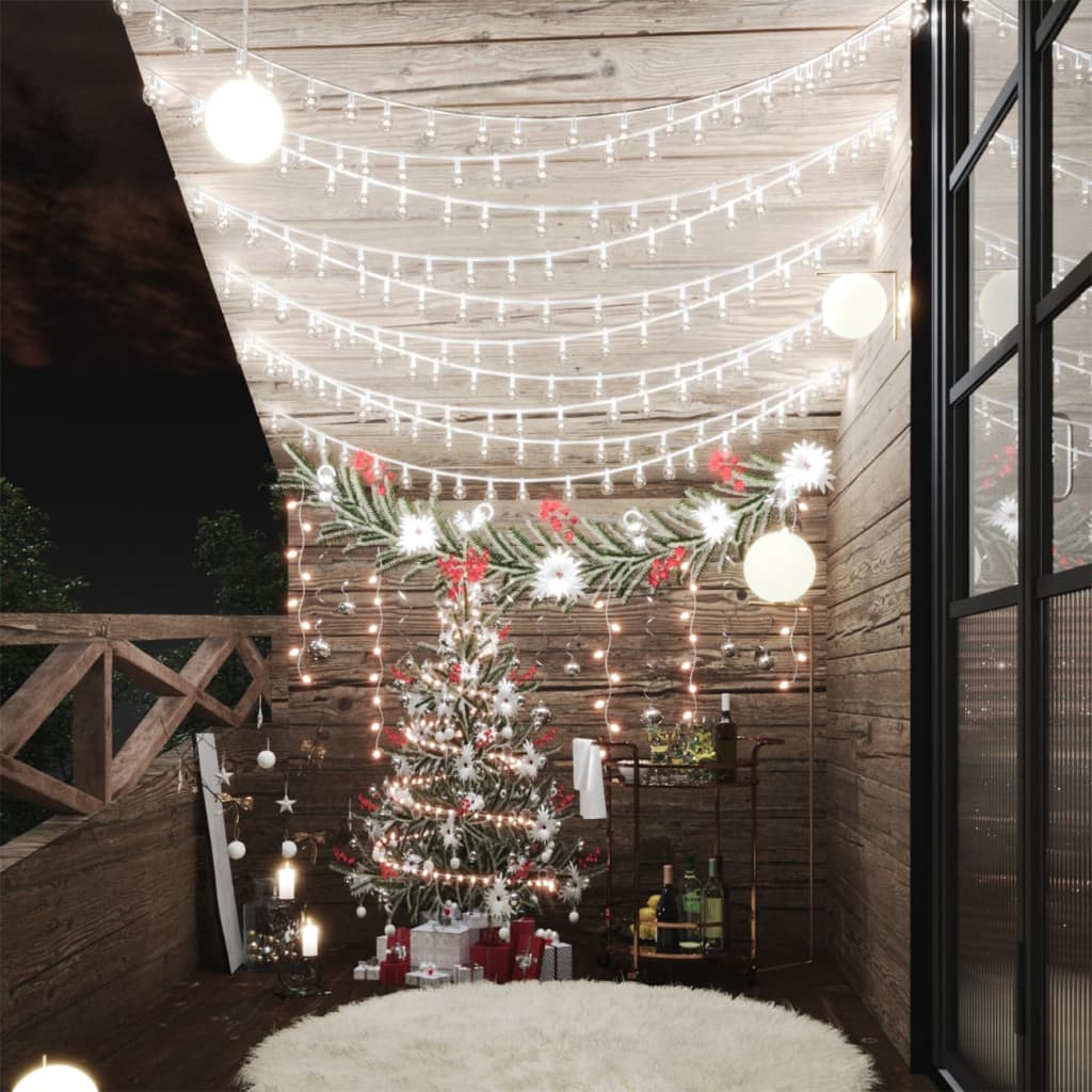 Globe Fairy String Lights 20m 200 LED Cold White 8 Function - Decor Base
