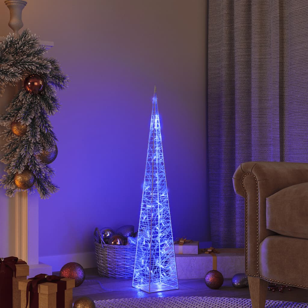 Acrylic Decorative LED Light Cone - Blue - Decor Base