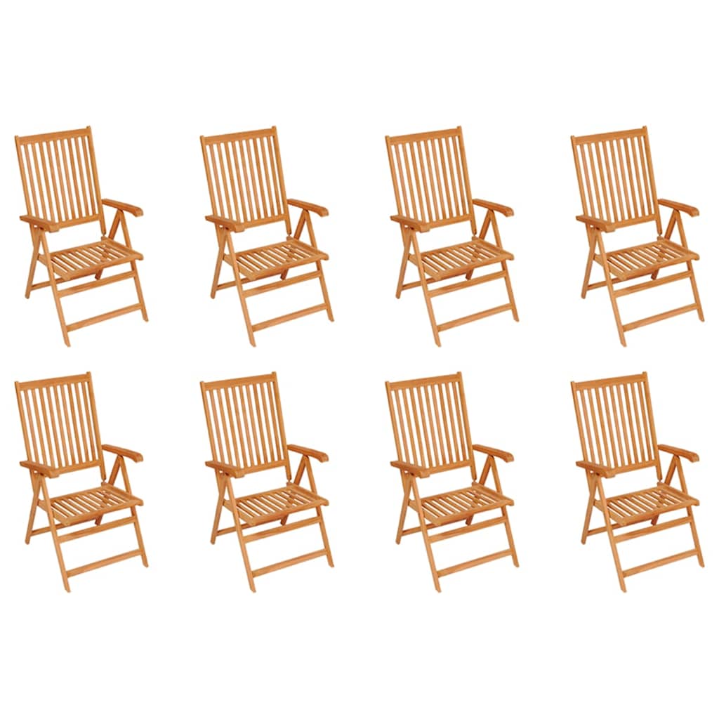 Reclining Garden Chairs 8 Pieces Solid Teak Wood - Millennium Furniture