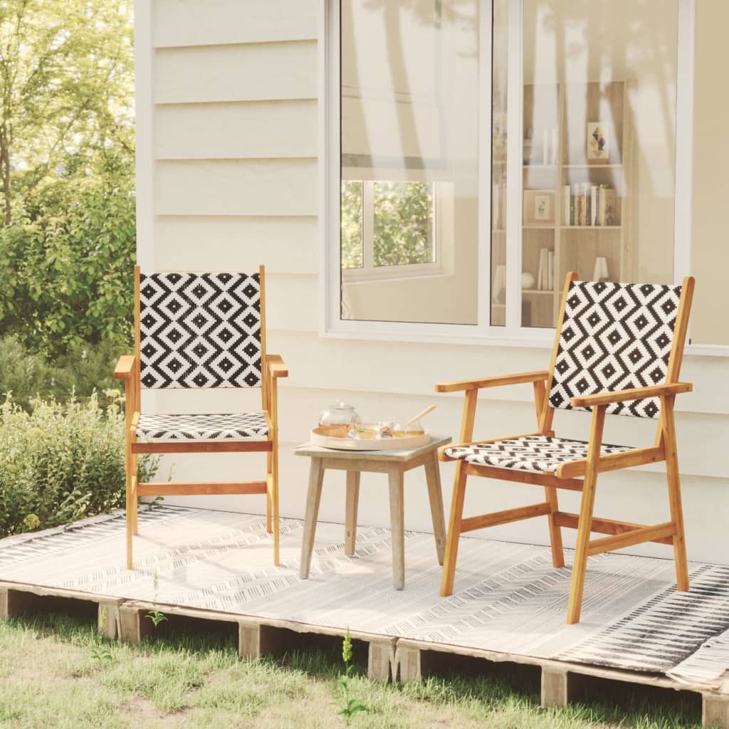Garden Chairs 2 pcs Solid Acacia Wood - Sid & Sam