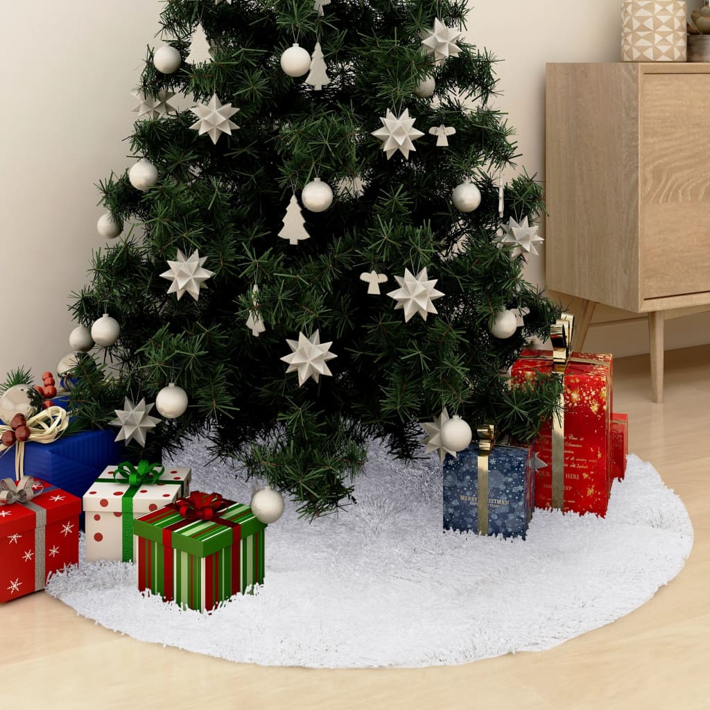Faune Christmas Tree Skirt White 150cm Faux - Sid & Sam