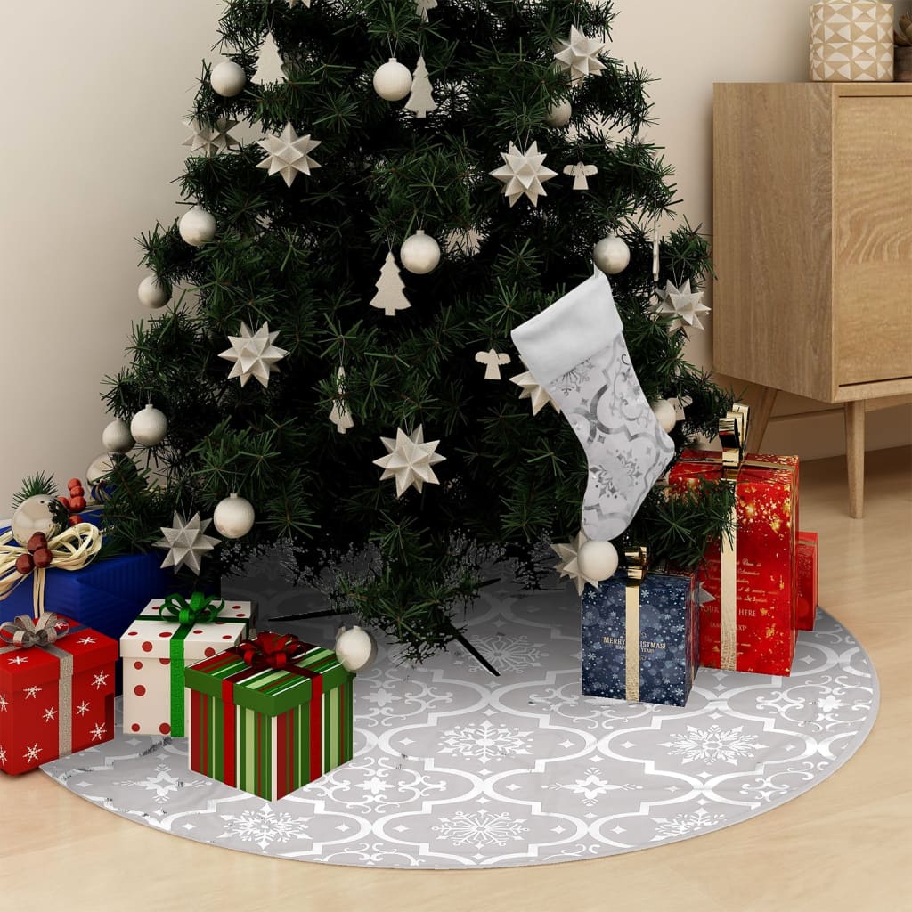 Chena Luxury Christmas Tree Skirt Sock White 150cm Fabric - Sid & Sam