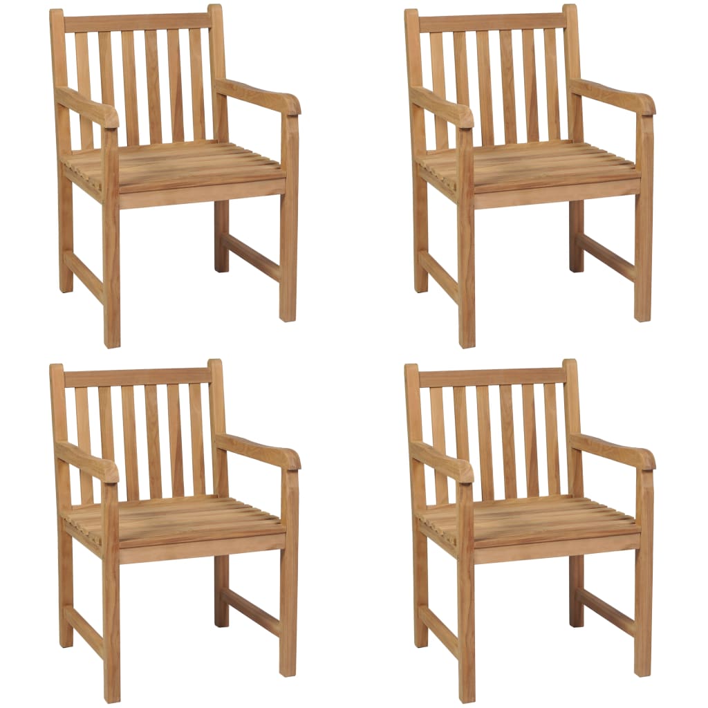 Outdoor Chairs 4 pcs Solid Teak Wood - The Home Maker
