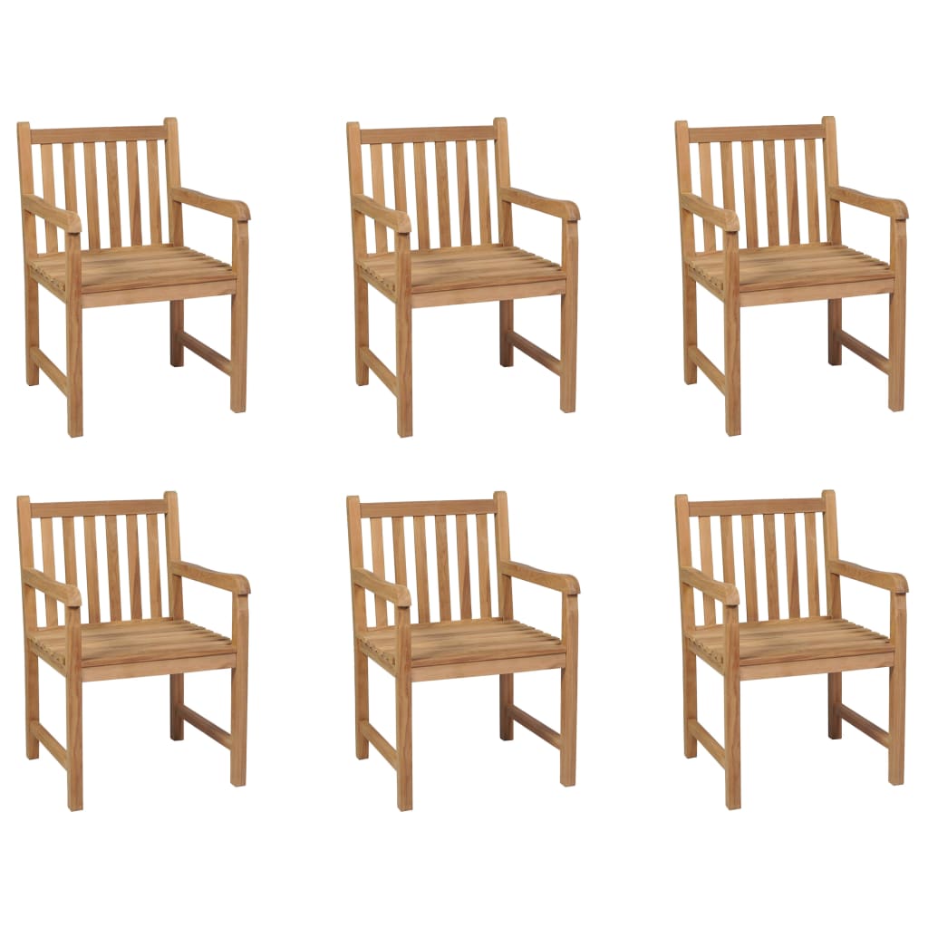 Outdoor Chairs 6 pcs Solid Teak Wood - Merlin Deals