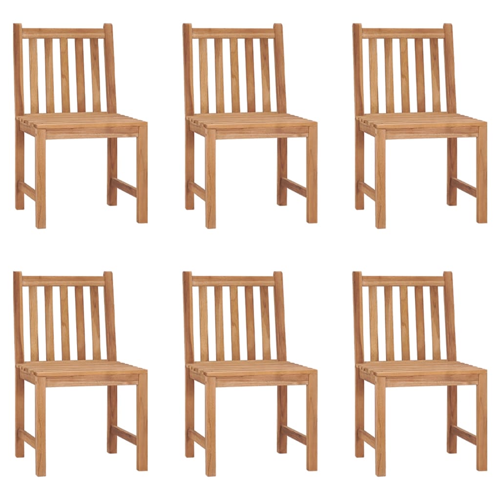 Garden Chairs 6 pcs Solid Teak Wood - Design Hut