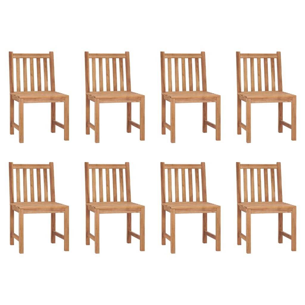 Garden Chairs 8 pcs Solid Teak Wood - All Things Good