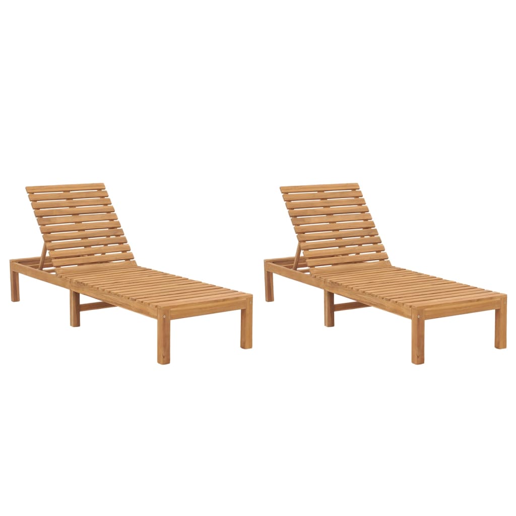 Sun Loungers 2 pcs Solid Wood Teak - All Things Good