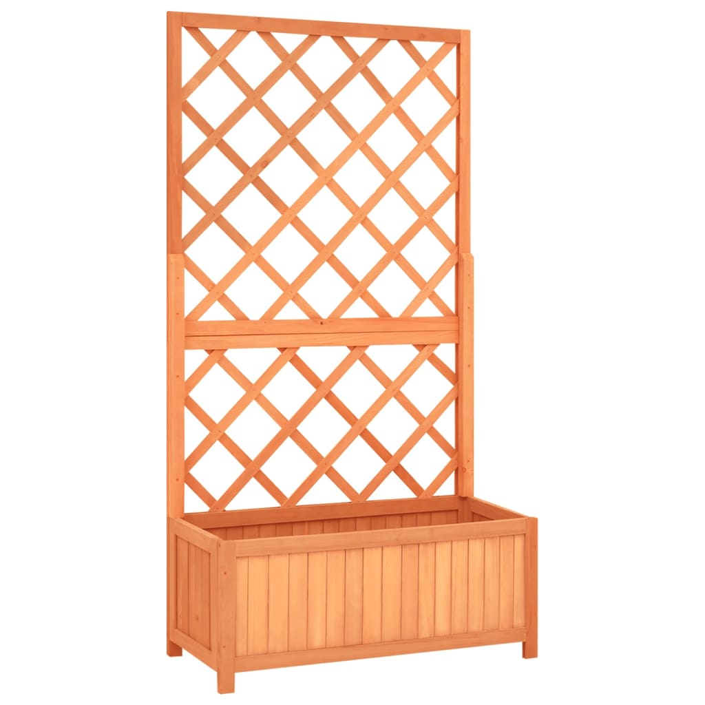 Garden Trellis Planter Brown 70x30x135 cm Solid Firwood - Casper Homes