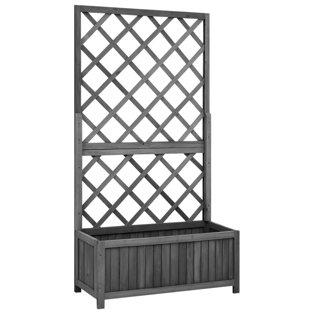 Garden Trellis Planter Black 70x30x135 cm Solid Firwood - Millennium Furniture
