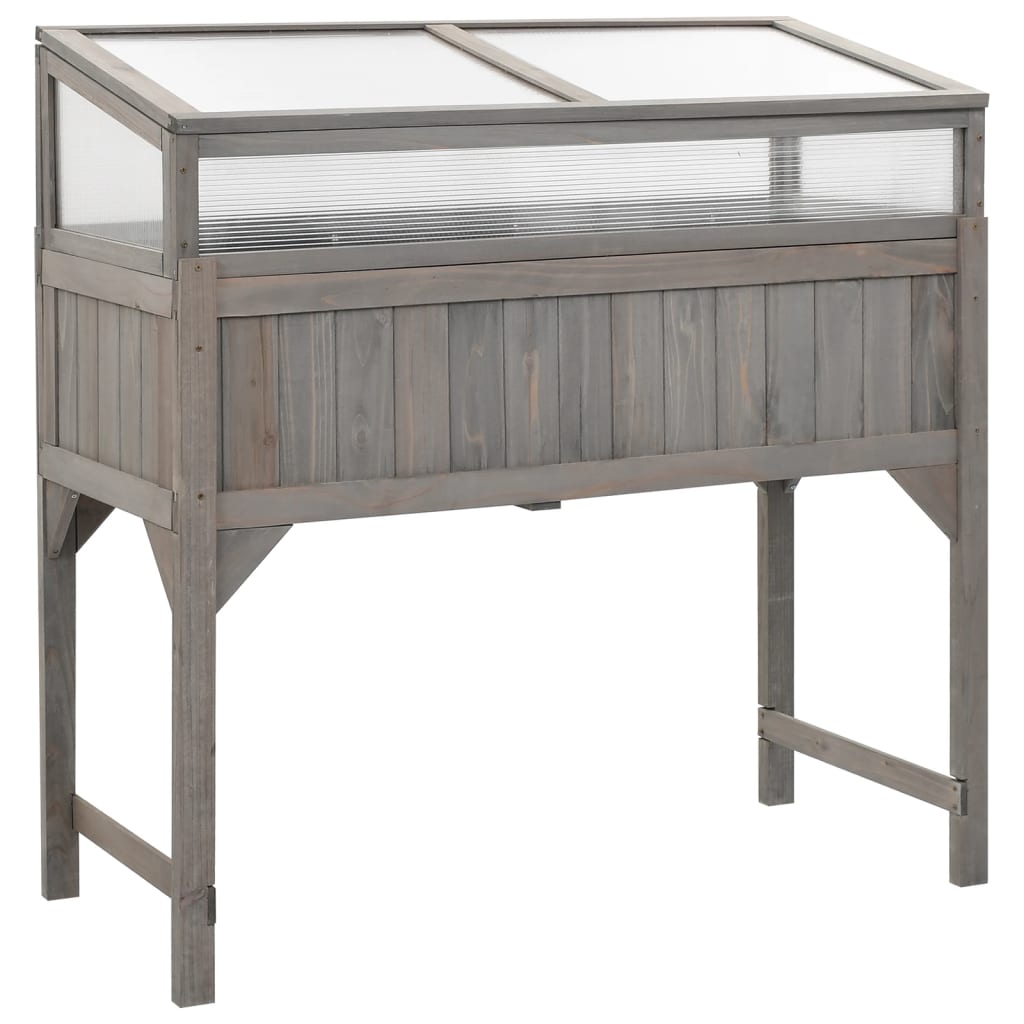 Raised Bed with Greenhouse 110x54x120 cm Solid Fir Wood - Style and Chic