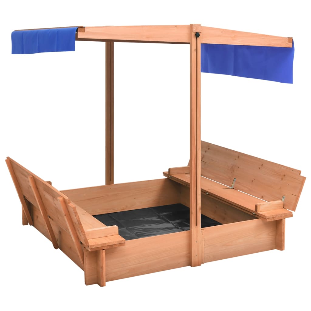 Sandbox with Roof Firwood 112x112x112 cm - Unbeatable Bargains