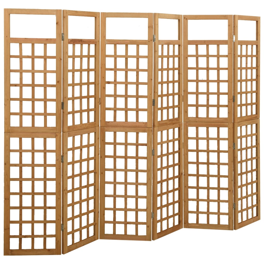6-Panel Room Divider/Trellis Solid Fir Wood 242.5x180 cm - Sid & Sam