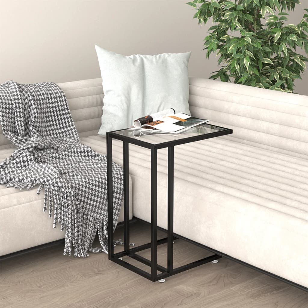 Computer Side Table Transparent 50x35x65 cm Tempered Glass - Casper Homes