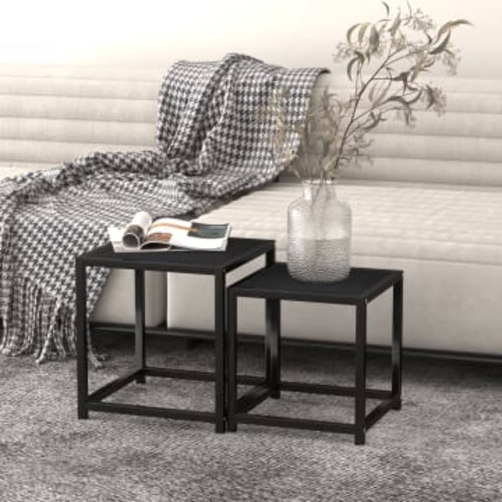 Tea Tables 2 pcs MDF Black - Brittle & Co