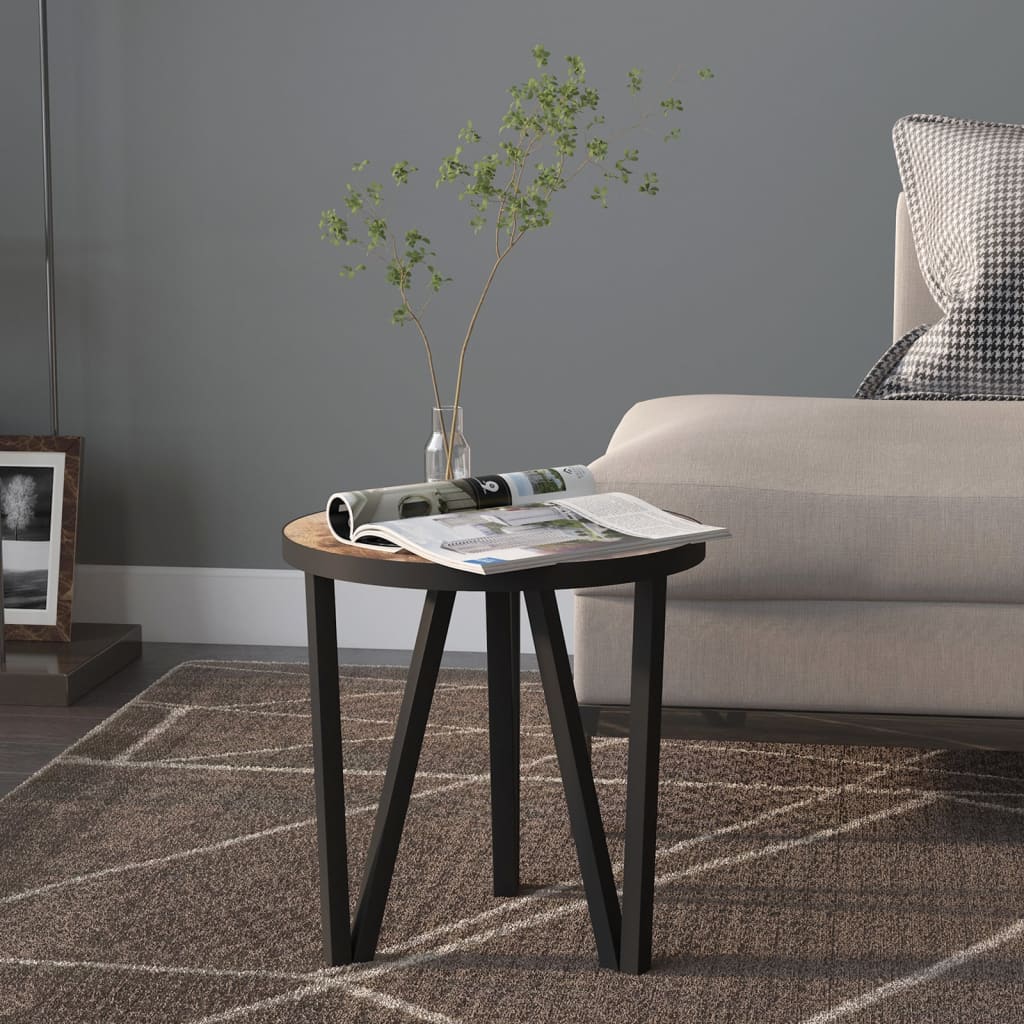 Tea Table Black and Yellow Ã ̃35 cm MDF - Merkel Designers
