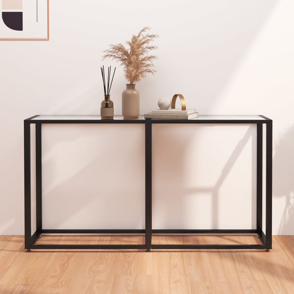 Console Table Transparent 140x35x75.5cm Tempered Glass - Millennium Furniture