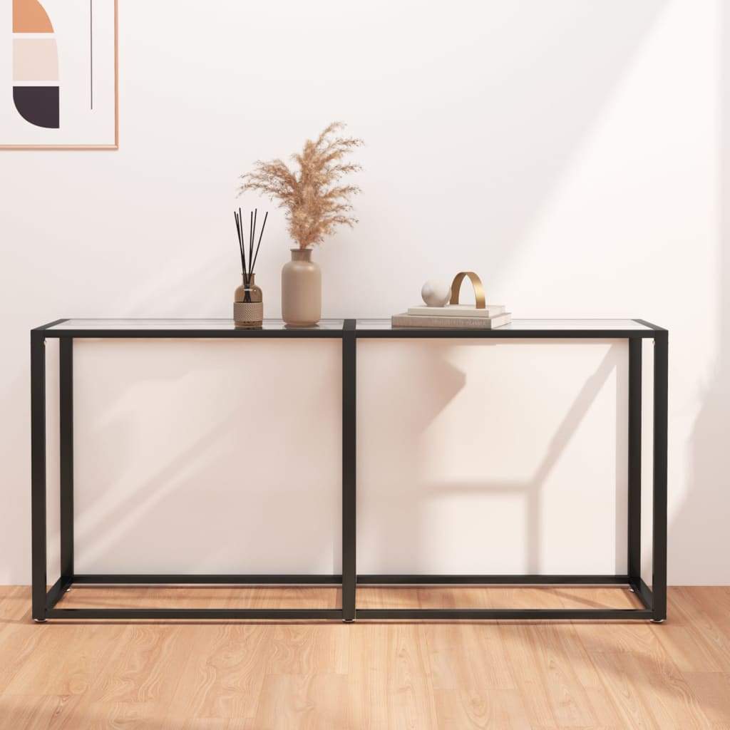 Console Table Transparent 160x35x75.5cm Tempered Glass - Sid & Sam