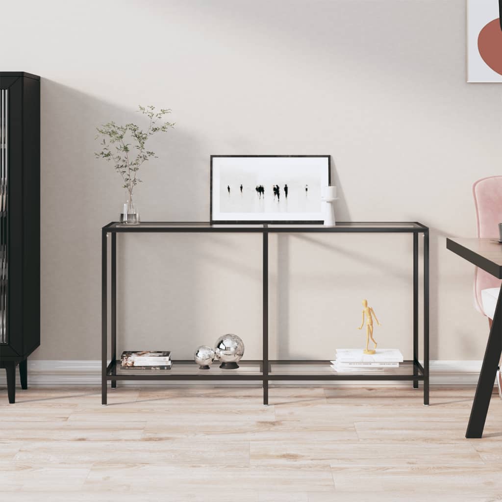 Console Table Transparent 140x35x75.5 cm Tempered Glass - Discount Dealers