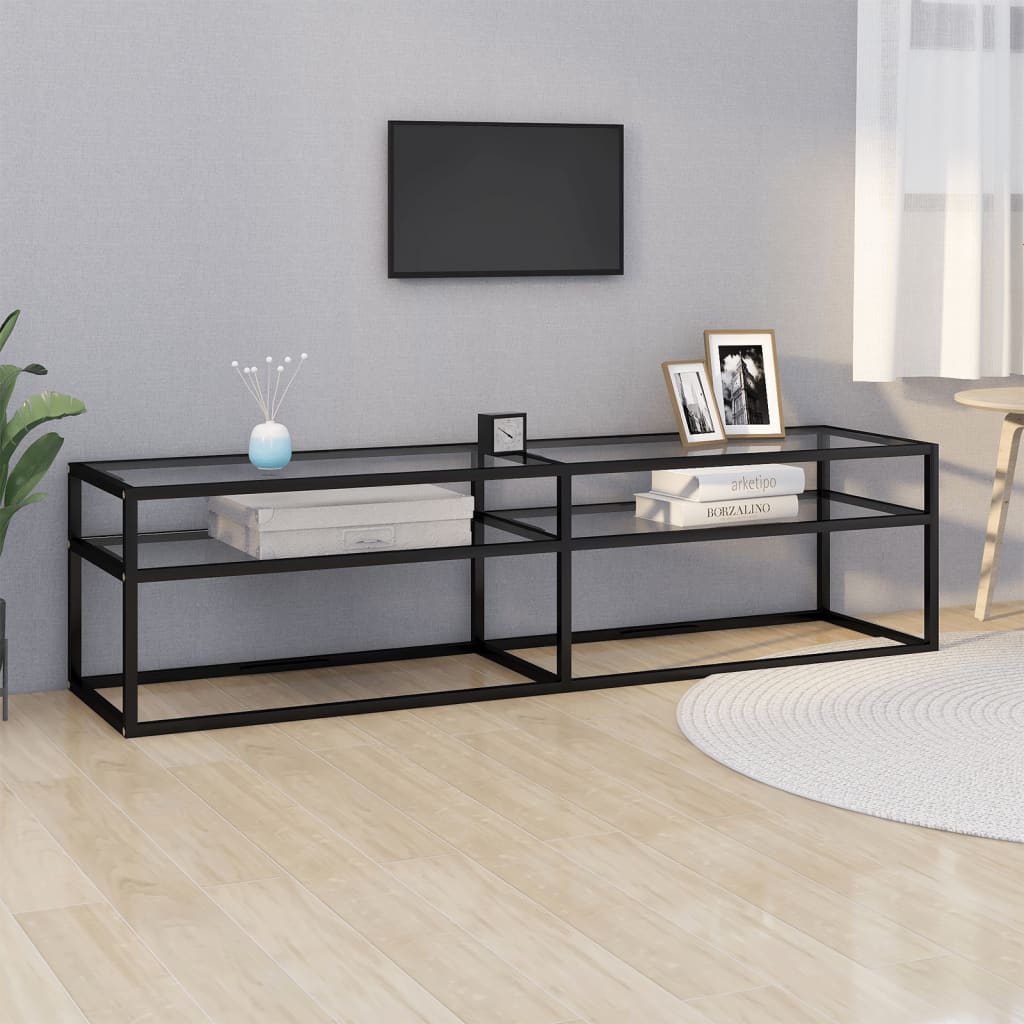 TV Cabinet Transparent 160x40x40.5 cm Tempered Glass - Style and Chic