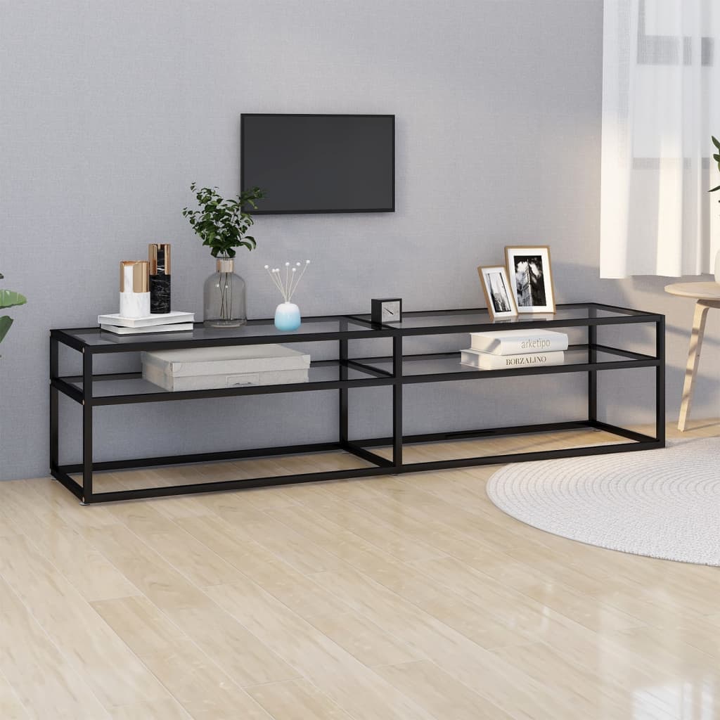 TV Cabinet Transparent 180x40x40.5 cm Tempered Glass - Sid & Sam