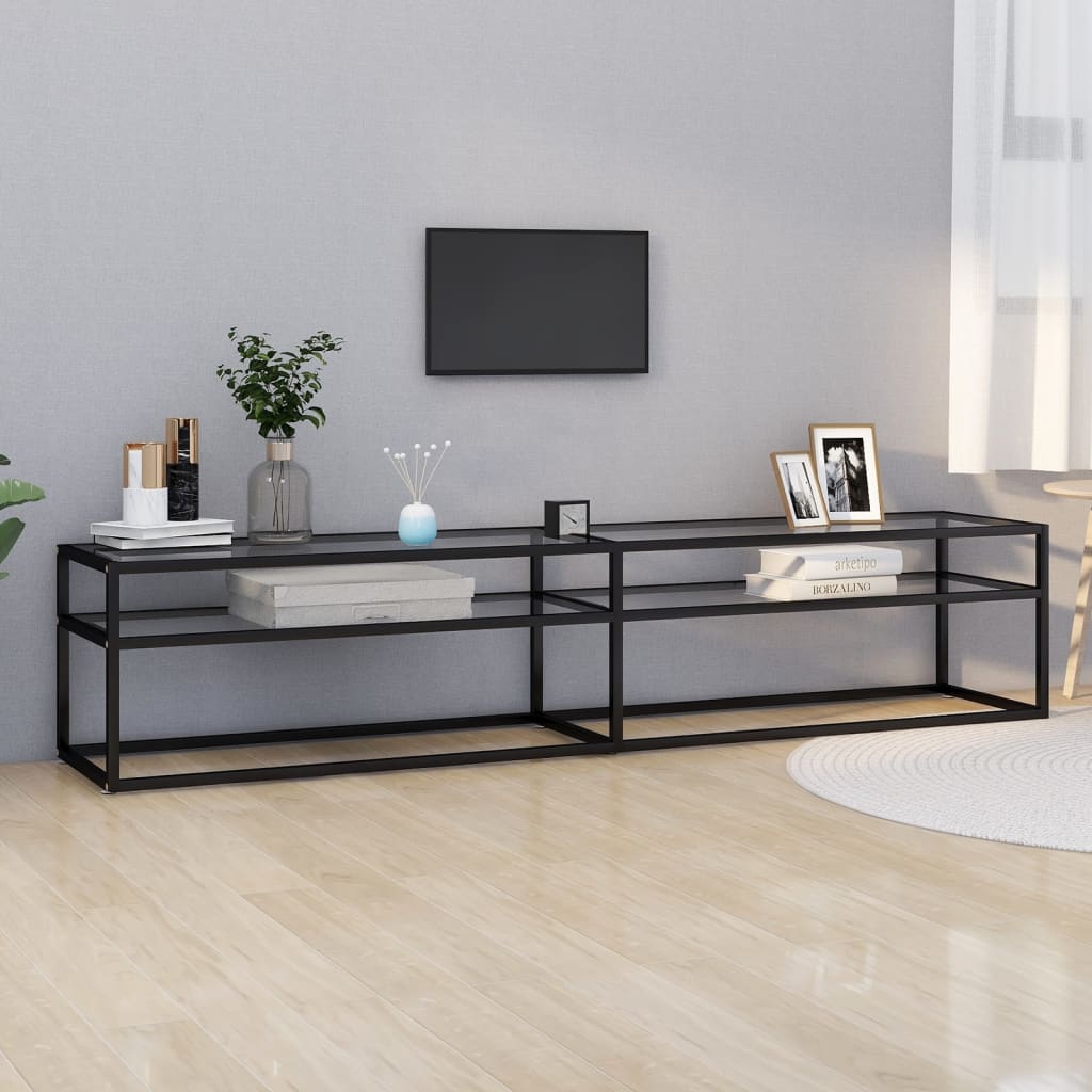 TV Cabinet Transparent 200x40x40.5 cm Tempered Glass - Casper Homes