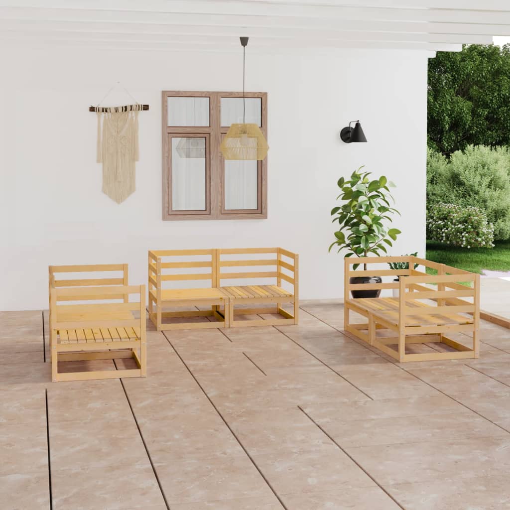 6 Piece Garden Lounge Set Solid Pinewood - Direct Imports