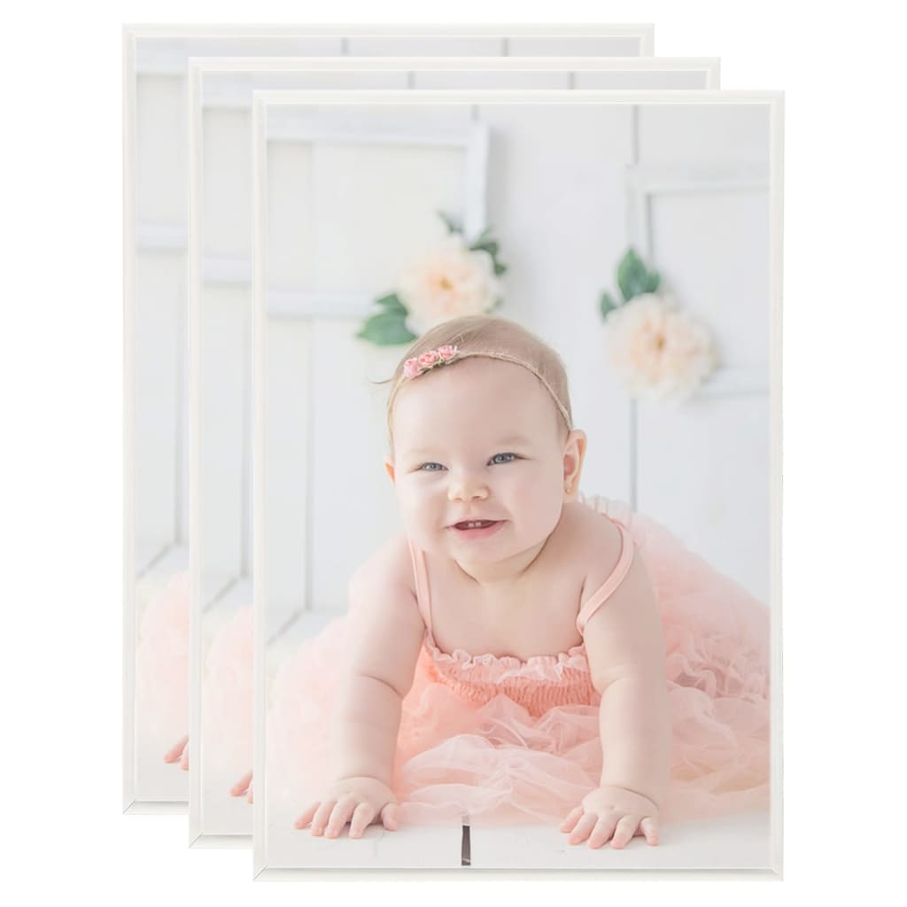 Photo Frames Collage 3 pcs for Wall or Table Silver 70x90cm MDF - Decor Base
