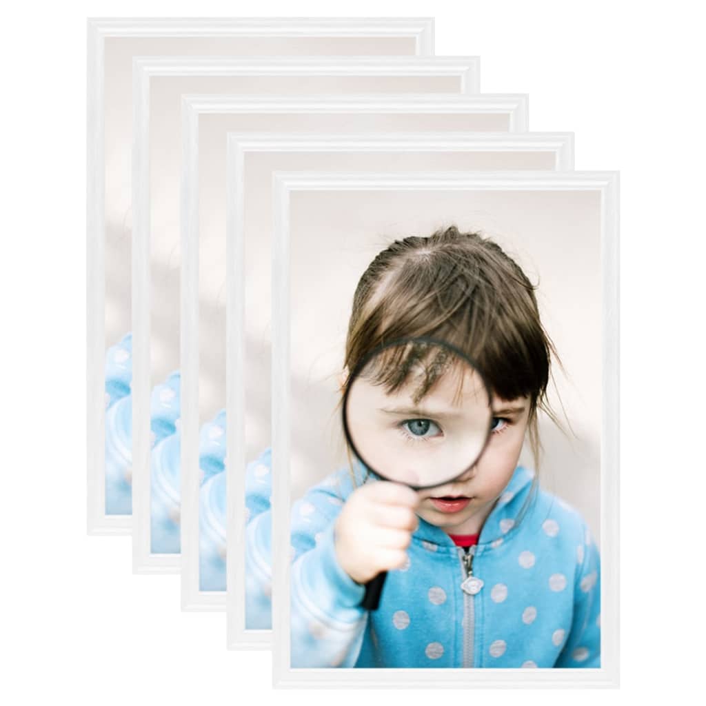 Photo Frames Collage 5pcs for Table White 21x29.7cm MDF - Design Hut