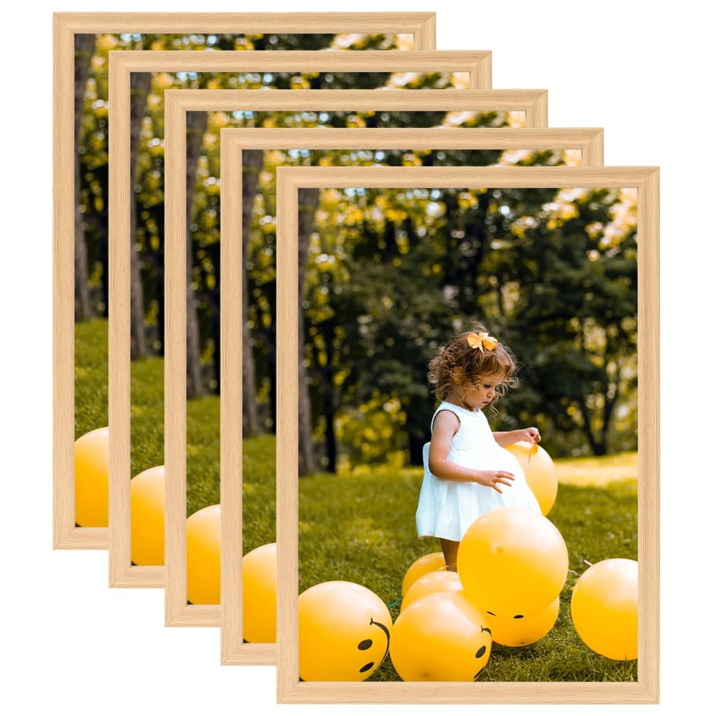 Photo Frames Collage 5 pcs for Wall or Table Light Oak 70x90 cm - Style and Chic
