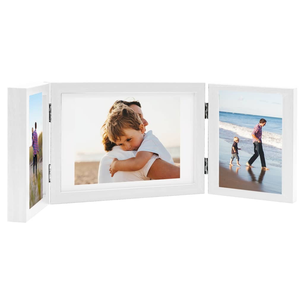 Trifold Photo Frame Collage White 28x18 cm+2x - Millennium Furniture