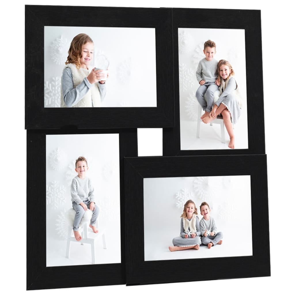 Collage Photo Frame for 4x(10x15 cm) Picture Black MDF - Brittle & Co