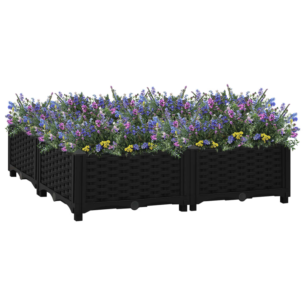Raised Bed 80x80x23 cm Polypropylene - Decor Base