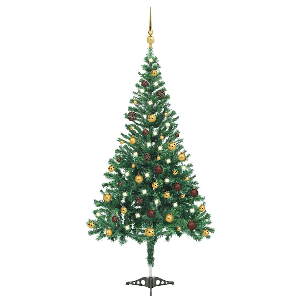 Artificial Pre-lit Christmas Tree with Ball Set 210cm 910 Branches - R and M Furniture
