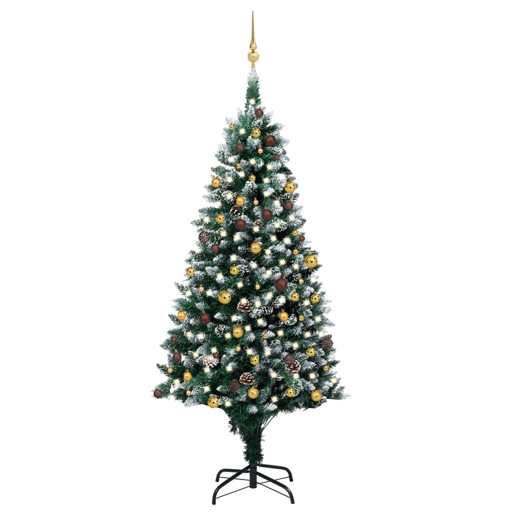 Frois Artificial Pre-lit Christmas Tree with Ball Set and Pinecones 240cm - Sid & Sam