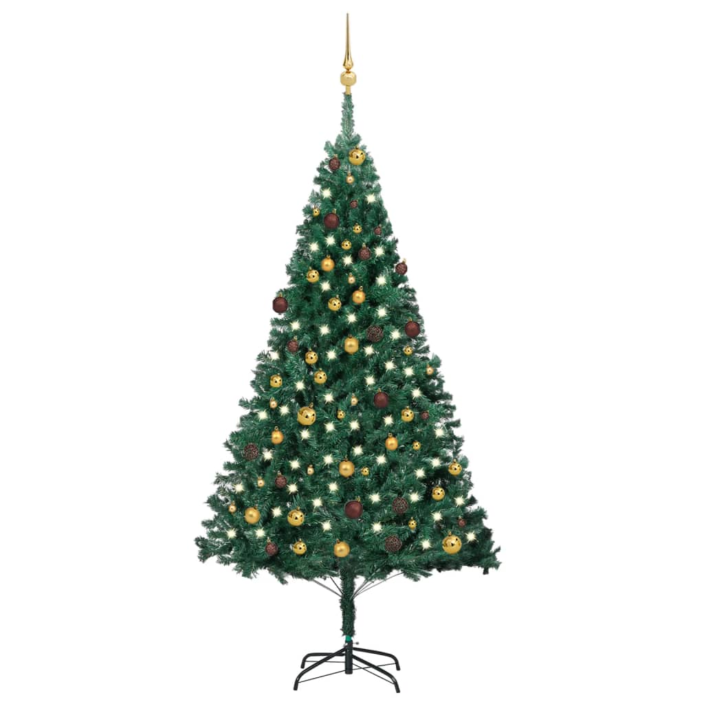 Frois Pre-lit Christmas Tree with Ball Set Green 210cm - Sid & Sam