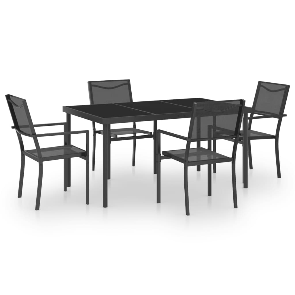 5 Piece Outdoor Dining Set Steel - All Things Good