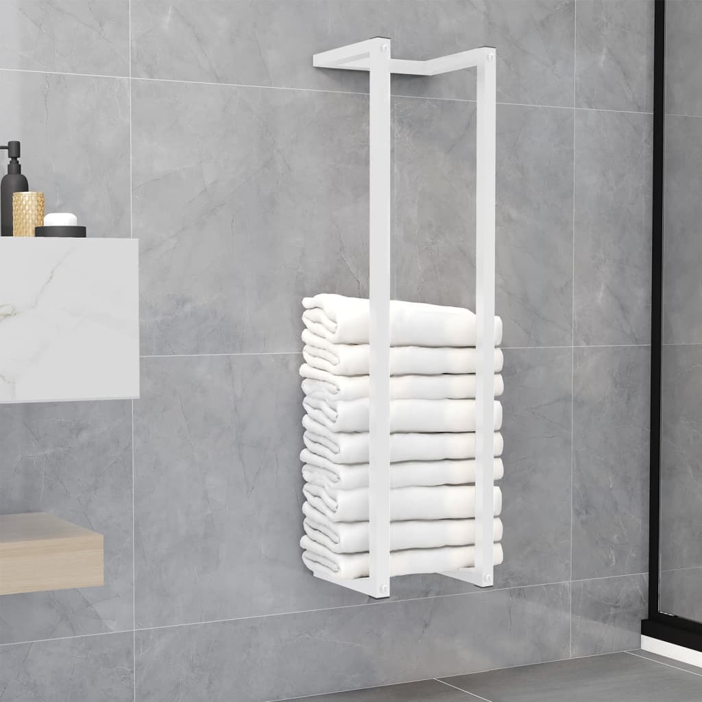 Towel Rack White 25x20x95 cm Steel - R and M Furniture