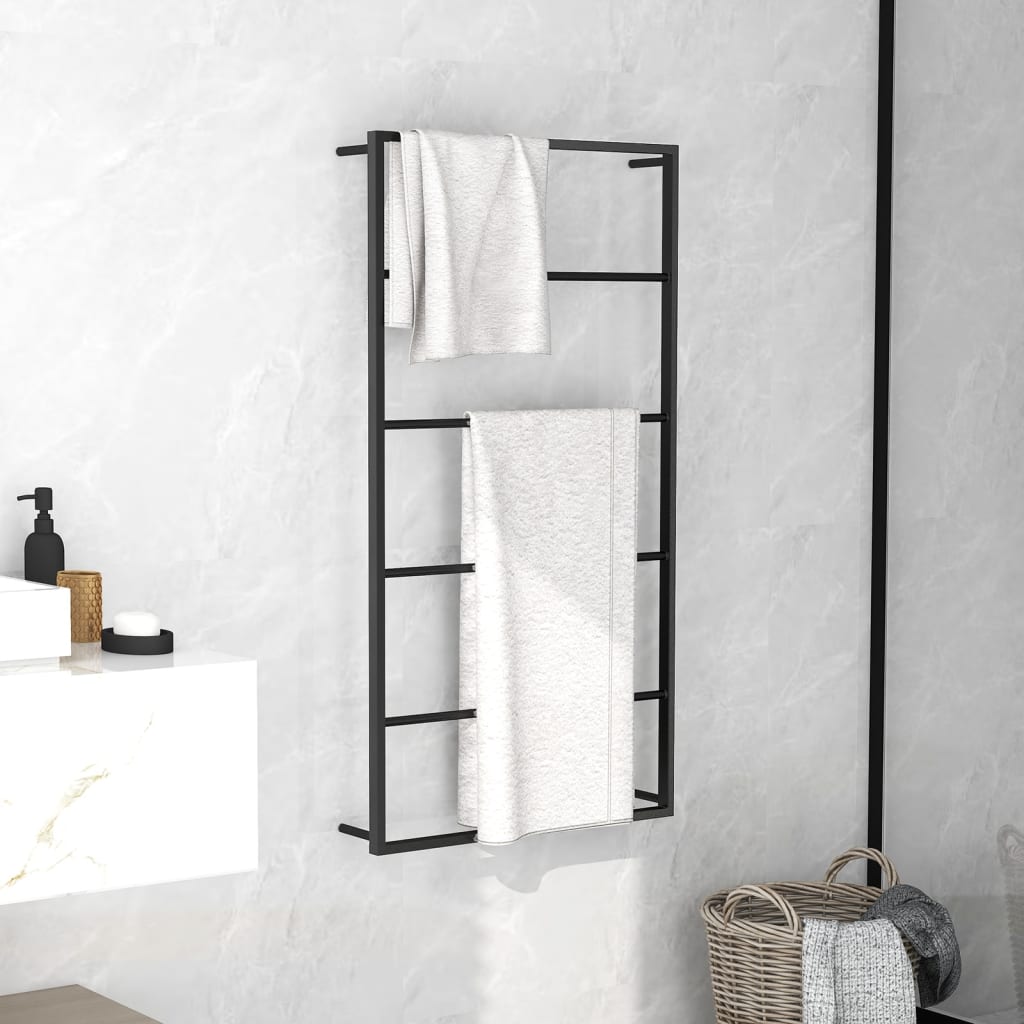 Towel Rack Black 60x10x116 cm Steel - Millennium Furniture