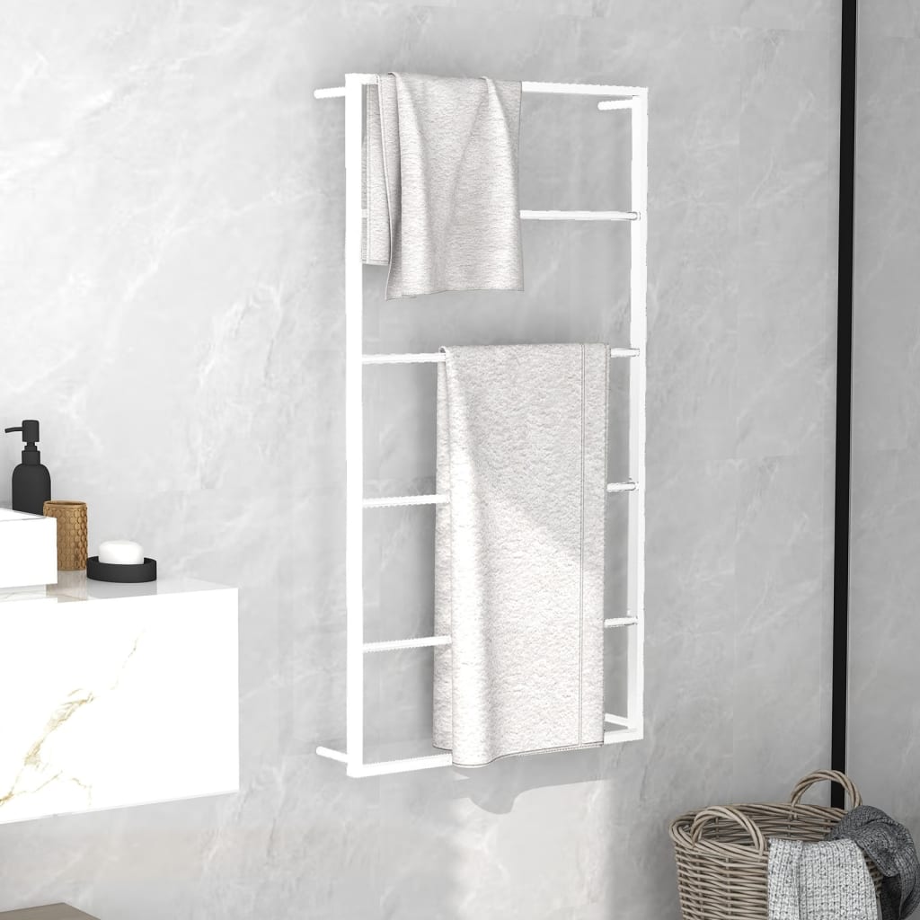 Towel Rack White 60x10x116 cm Steel - R and M Furniture