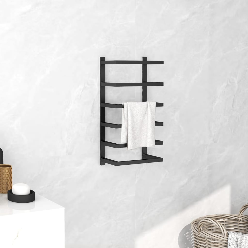 Towel Rack Black 24x12x48 cm Steel - Design Hut