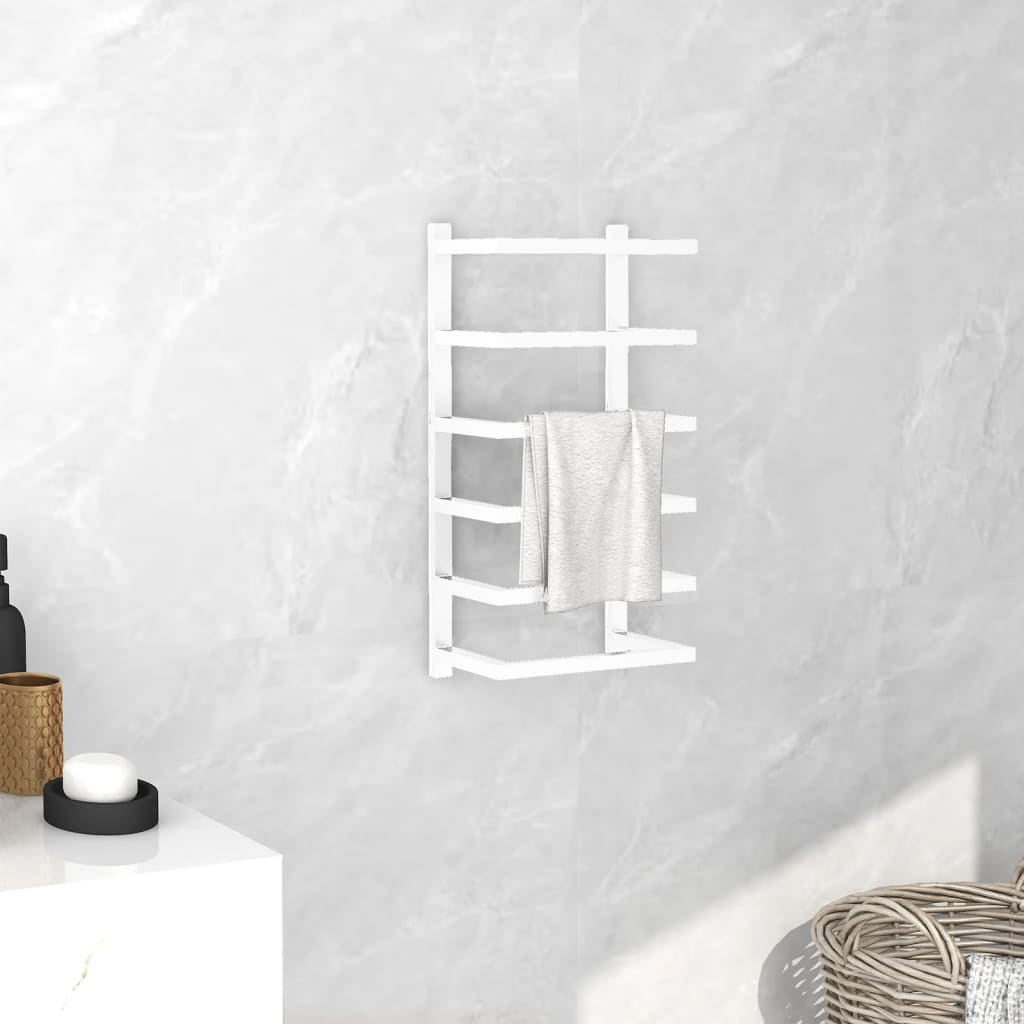 Towel Rack White 24x12x48 cm Steel - Decor Base